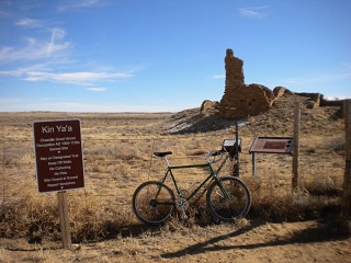 Early 1990s Diamond Back Apex, modified, at a Chaco outlier house ruin, circa 2012, NW New Mexico. 