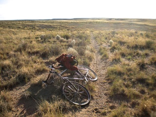 Diamond Back DBR Titanium at a Chaco Canyon outlier house, off the paved path, NW NM, summer 2013. 